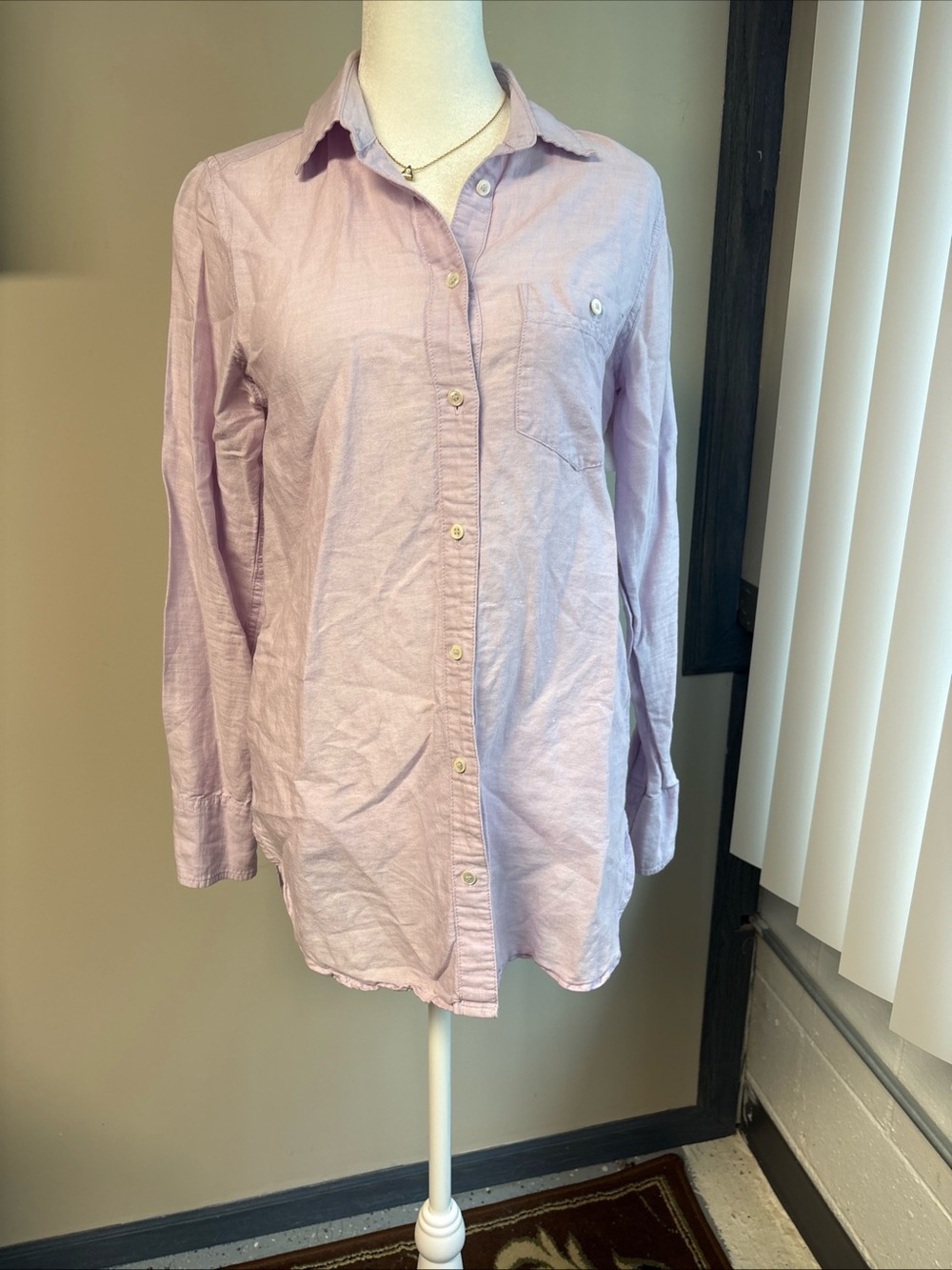NWT J. Crew Lavender Button-Down Shirt - Long Sleeve Sz 2